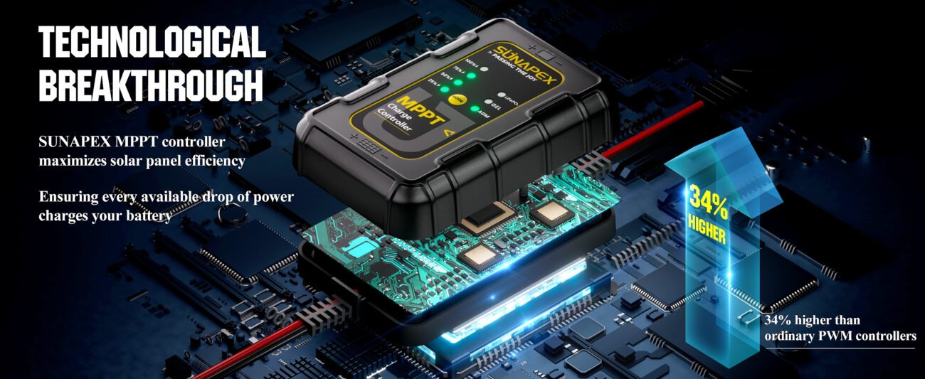 SUNAPEX 12V MPPT Solar Charge Controller 2 A2