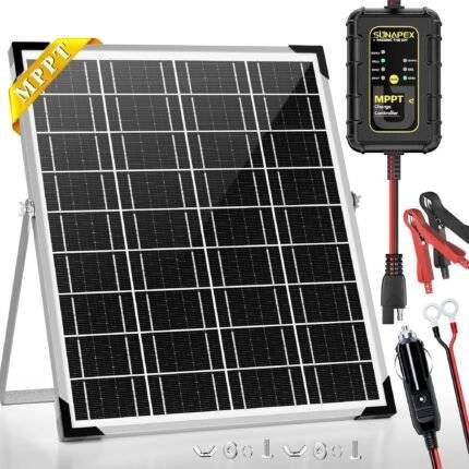 Solar Battery Charger, SUNAPEX-12V-Solar-Panel-Trickle-Charger-with-15W-MPPT-Controller_1