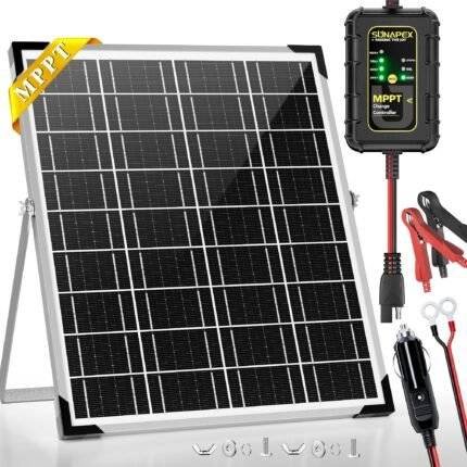 SUNAPEX 12V Solar Panel Trickle Charger with 25W MPPT Controller-1