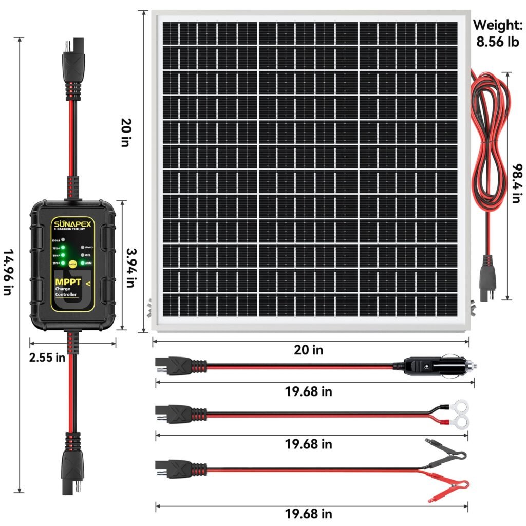 SUNAPEX-12V-Solar-Panel-Trickle-Charger-with-50W-MPPT-Controller-9