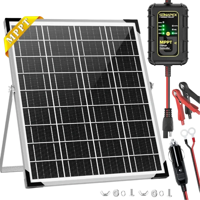 SUNAPEX-25W-Aluminum-Solar-Panel-With-MPPT-Controller