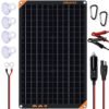 Solar Battery Maintainer, SUNAPEX 30W 12V Solar Battery Maintainer Black_1