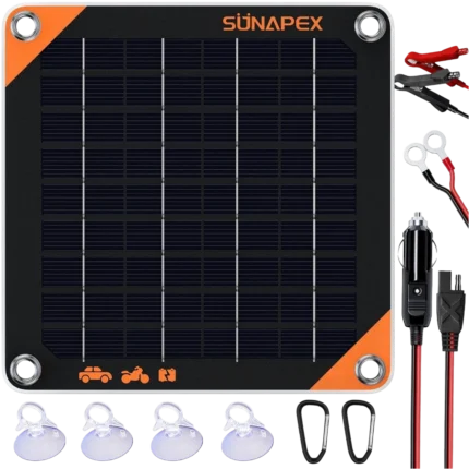 SUNAPEX-5W-12V-Solar-Battery-Maintainer-Black-1