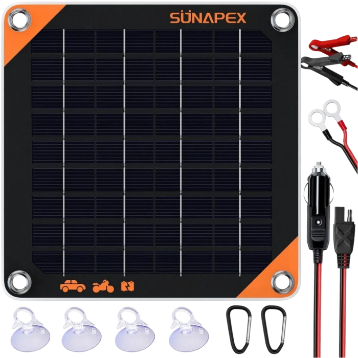 SUNAPEX-5W-12V-Solar-Battery-Maintainer-Black-1