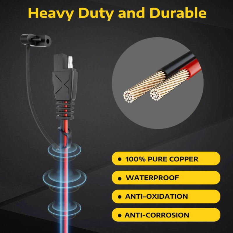 Sunapex 30-Feet SAE Extension Cable - Extend Your Solar Power Reach 2 SAE extension cable, 30-feet solar cable, Sunapex SAE cable, Solar panel extension cable, Weather-resistant solar cable, Durable solar cable