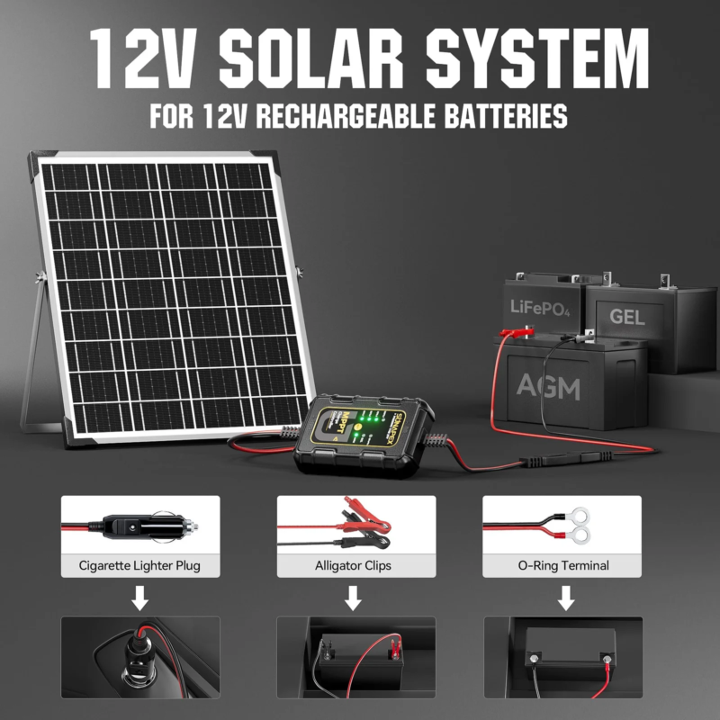 25W MPPT Solar Battery Charger, Sunapex 25W charger, MPPT and PWM solar charger, built-in MPPT