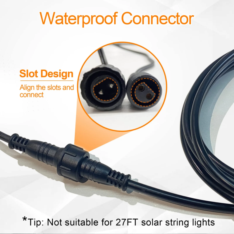 10ft Extension Cable, Extension Cable for Solar String Lights, Outdoor solar lighting, Weather-resistant