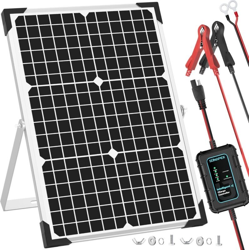 SUNAPEX 30W Aluminum Solar Panel With Controller_1