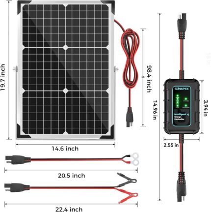 SUNAPEX 30W Aluminum Solar Panel With Controller_2