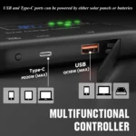 SUNAPEX 12V 20A Solar Panel Charge Controller with Type-C and USB Output for Solar Panel and Gel, AGM, LiFePO₄ Battery
