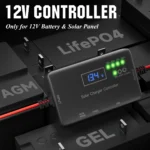 SUNAPEX 12V 20A Solar Panel Charge Controller with Type-C and USB Output for Solar Panel and Gel, AGM, LiFePO₄ Battery_for 12V battery and solar panel