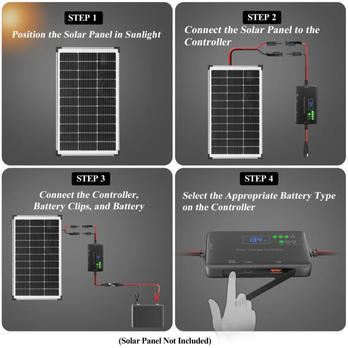 SUNAPEX 12V 20A Solar Panel Charge Controller_how to _use